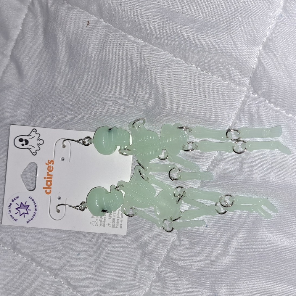 Claire's glow in dark skeleton earrings/ BUNDLE ONLY 2or more items